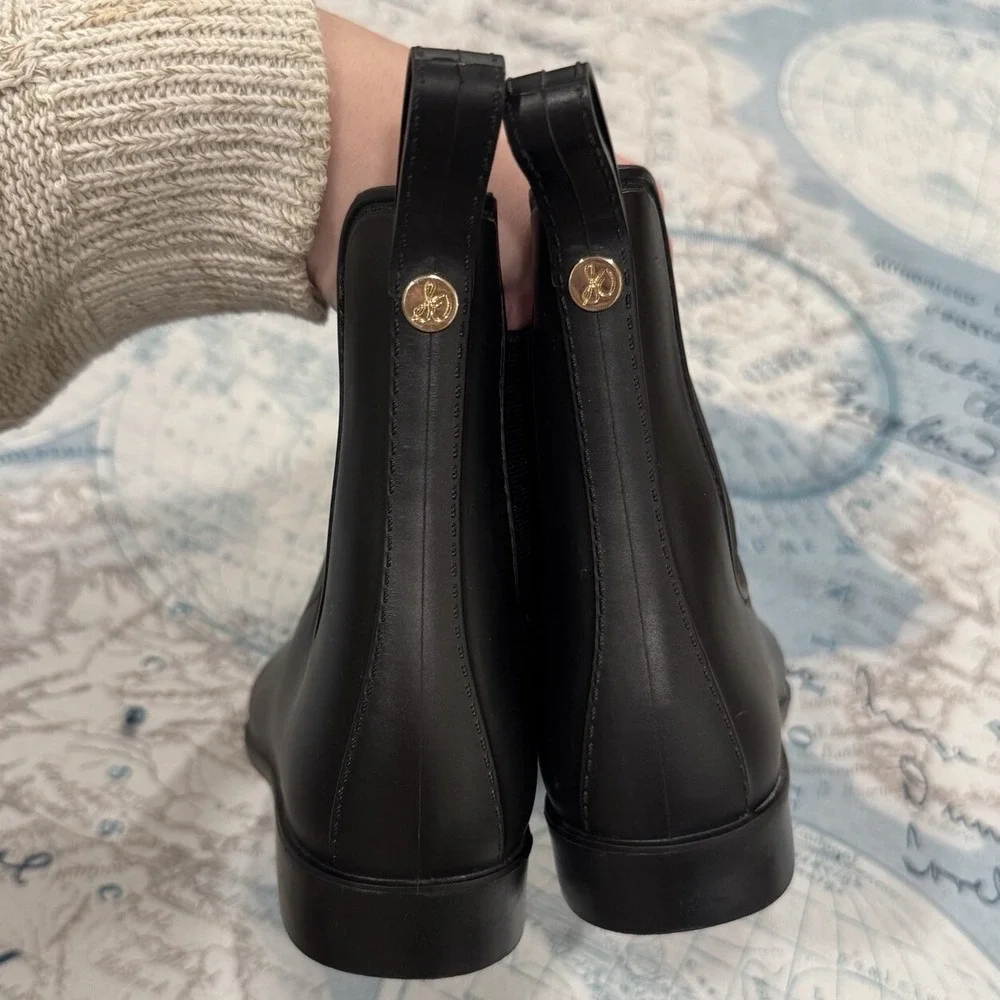 Sam Edelman Tinsley Womens Black Matte Chelsea Rain Boots Size‎ 9M Waterproof